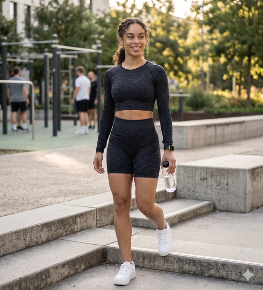 Women's Fashionable Side Jacquard Fitness Shorts